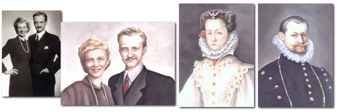 malování dle portrétů a historických fotografií